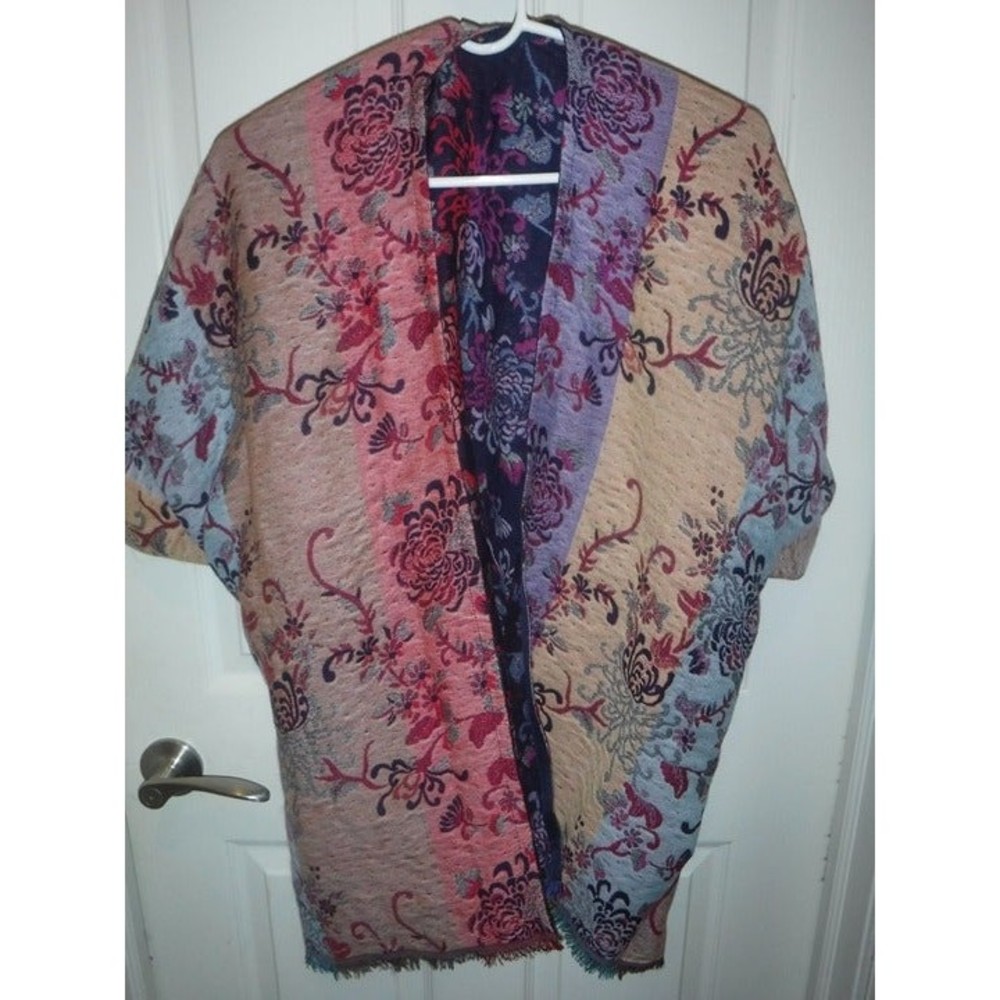 Chicos Reversible Ruana Sweater OSFA - Picture 8 of 12